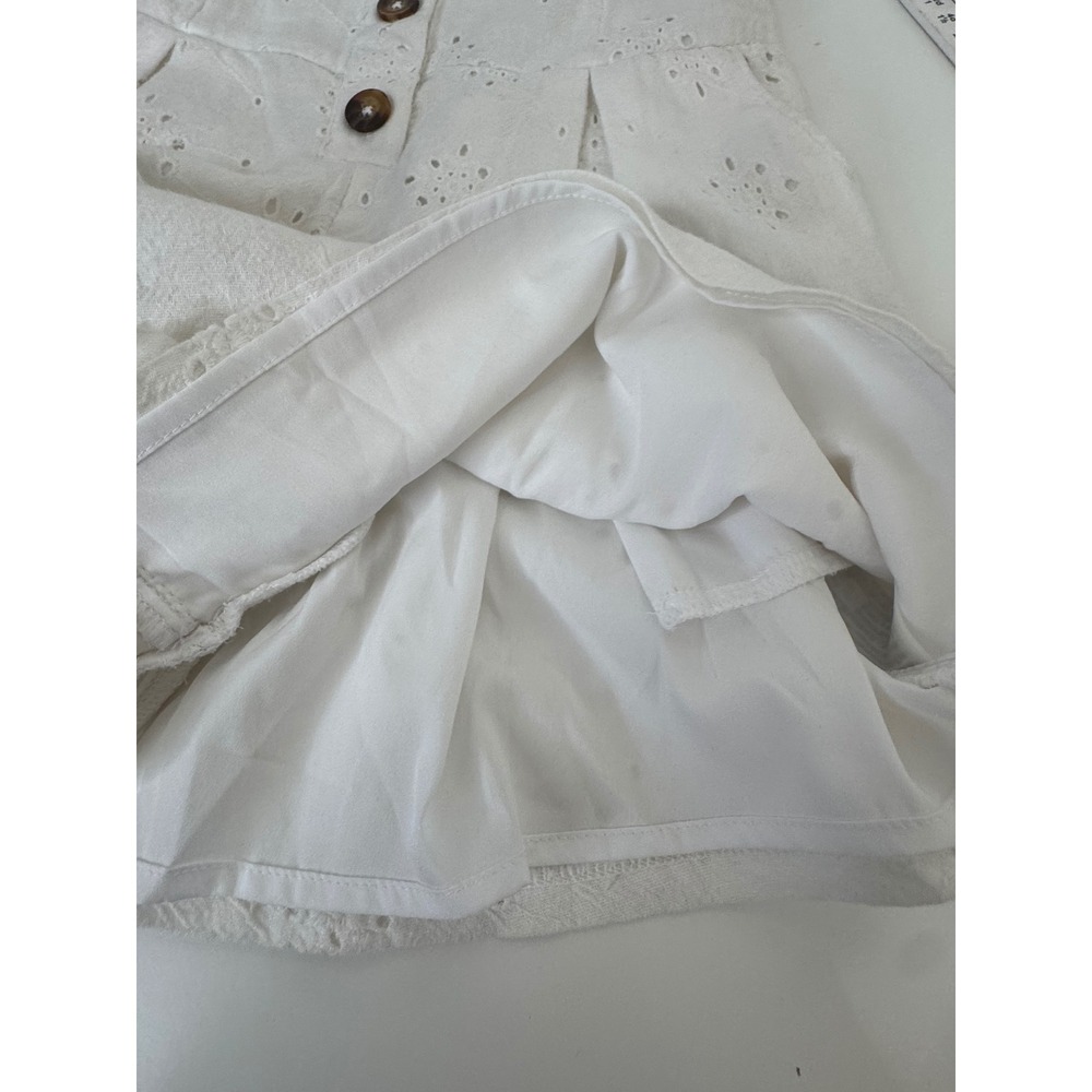 Hollister White Eyelet Button Front Romper Smocked Back Girly Jumpsuit NWT Sz S - Picture 6 of 13